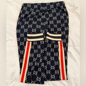 Gucci GG Blue Jacquard Cotton Joggers Men’s Size Small